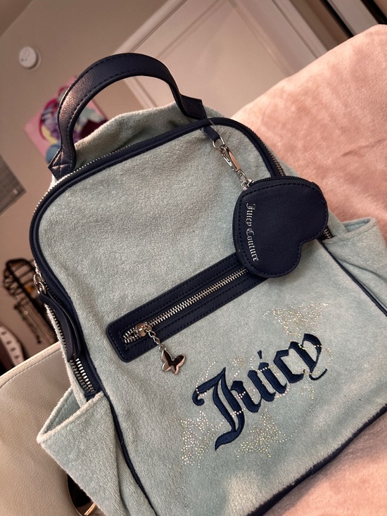 Juicy Couture Sage Green Terry Backpack with Navy Trim main image 5
